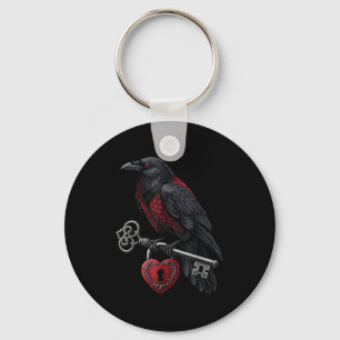 Funny Black Crow Black Bird Funny Crow Valentines  Keychain