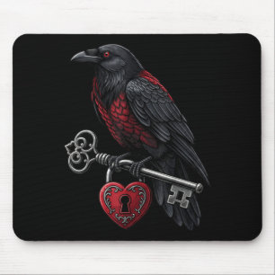 Funny Black Crow Black Bird Funny Crow Valentines Mouse Pad