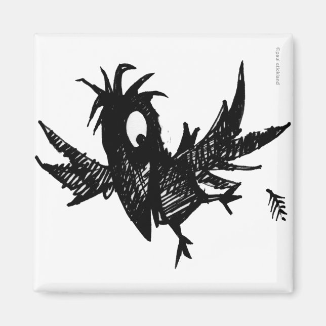Funny Black Crow Magnet (Front)