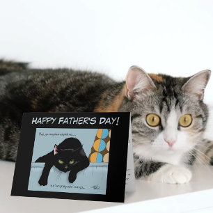 Funny Black Cute Best Cat Dad Father’s Day Card
