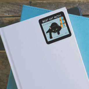 Funny Black Cute Best Cat Mom Mother’s Day Square Sticker