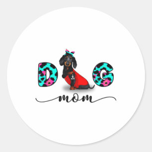 Funny Black Dachshund Tattoo I Love You Dog Mom Le Classic Round Sticker