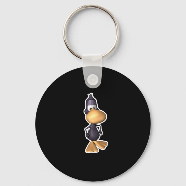 funny black duck keychain (Front)