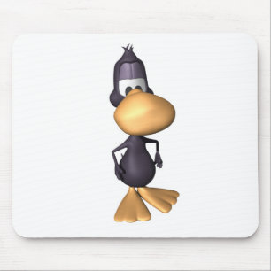 funny black duck mouse pad