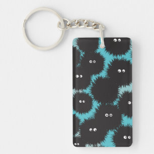 Funny black fluffy monsters  keychain