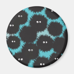 Funny black fluffy monsters magnet