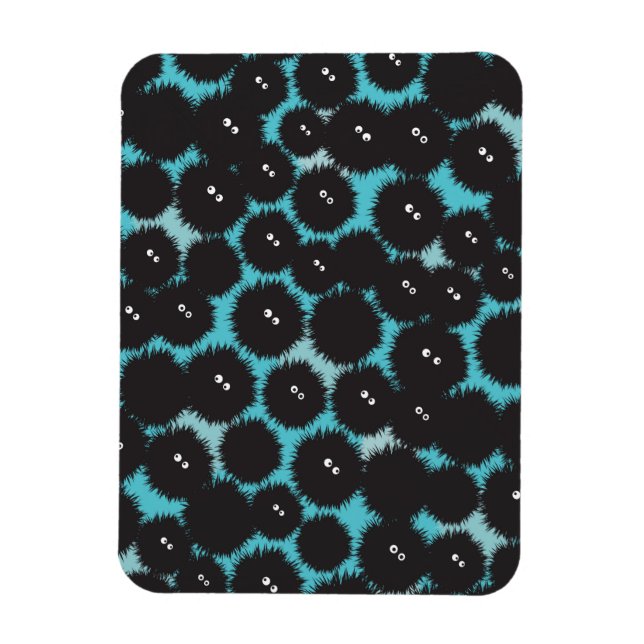 Funny black fluffy monsters  magnet (Vertical)