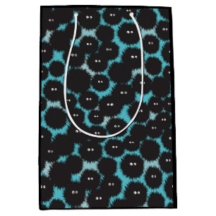 Funny black fluffy monsters  medium gift bag