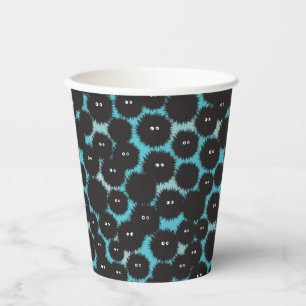 Funny black fluffy monsters paper cups