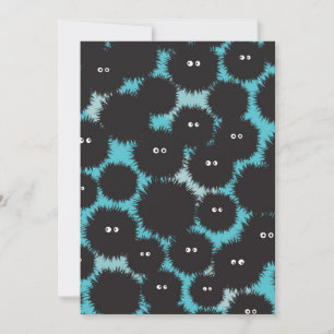 Funny black fluffy monsters  save the date