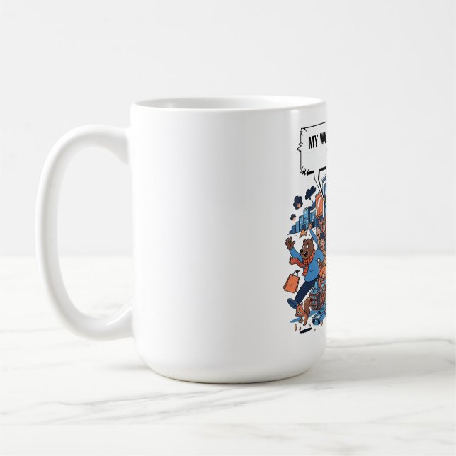 Funny Black Friday Sale Rush T-Shirt Design Coffee Mug (Left)