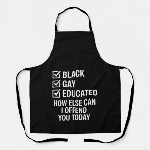 Funny Black Gay Pride Support LGBTQ Rights Apron