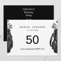 Funny Black Golf Birthday Party