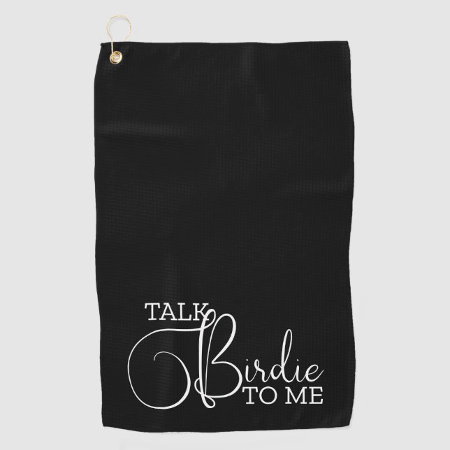 Funny Black Golf Joke Golf Towel (Front)
