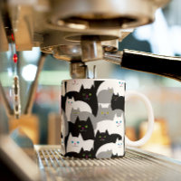 Funny Black Gray and White Kitty Cat Pattern