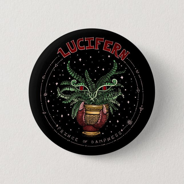 Funny Black Halloween 2022 Plant Demon Lucifern 2 Inch Round Button (Front)