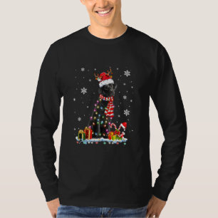Funny Black Lab Dog Christmas Tee Reindeer