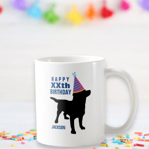 Funny Black Lab Dog Custom Birthday Coffee Mug