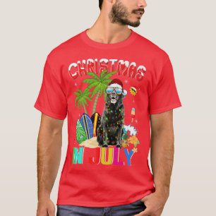 Funny Black Lab in Santa Hat Sunglasses Christmas T-Shirt