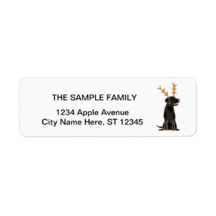 Funny Black Lab with Reindeer Antlers Christmas