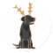 Funny Black Lab with Reindeer Antlers Christmas