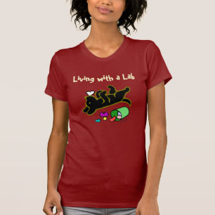 Funny Black Labrador Cartoon Illustration T-Shirt