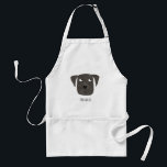 Funny Black Labrador Retriever Dog Custom Name Standard Apron<br><div class="desc">A cute watercolor painting of a Black Labrador Retriever dog.
Personalize by changing or removing the name.</div>