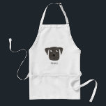 Funny Black Labrador Retriever Dog Custom Name Standard Apron<br><div class="desc">A cute watercolor painting of a Black Labrador Retriever dog.
Personalize by changing or removing the name.</div>