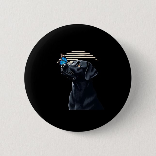 Funny Black Labrador Retriever Lab Dog Owner Pet A 2 Inch Round Button (Front)