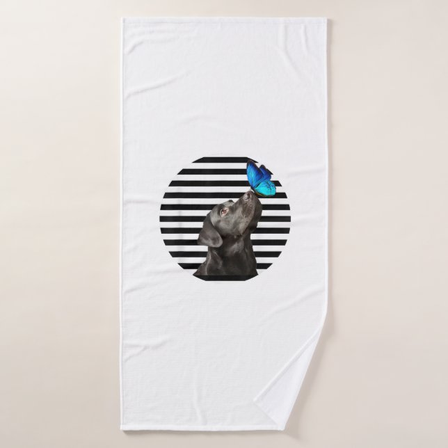 Funny Black Labrador Retriever Lab Dog Owner Pet A Bath Towel (Bath Towel)