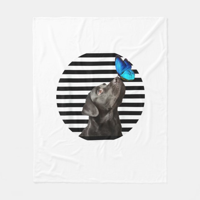 Funny Black Labrador Retriever Lab Dog Owner Pet A Fleece Blanket (Front)