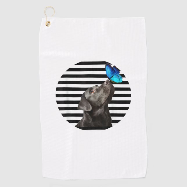 Funny Black Labrador Retriever Lab Dog Owner Pet A Golf Towel (Front)