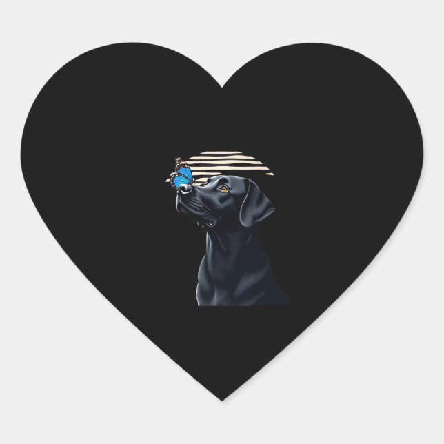 Funny Black Labrador Retriever Lab Dog Owner Pet A Heart Sticker (Front)