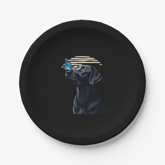 Funny Black Labrador Retriever Lab Dog Owner Pet A Paper Plate (Front)