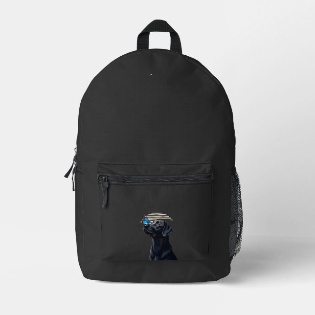 Funny Black Labrador Retriever Lab Dog Owner Pet A Printed Backpack (Front)