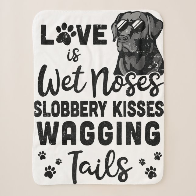 Funny Black Labrador Retriever Love My Dog Saying Sherpa Blanket (Front)