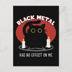 Funny Black Metal Satanic Cat Quote Postcard