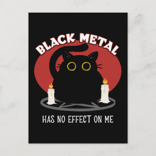 Funny Black Metal Satanic Cat Quote Postcard