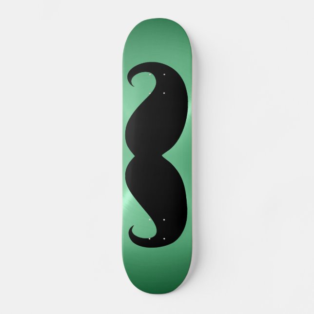 Funny black moustache 3 skateboard (Front)