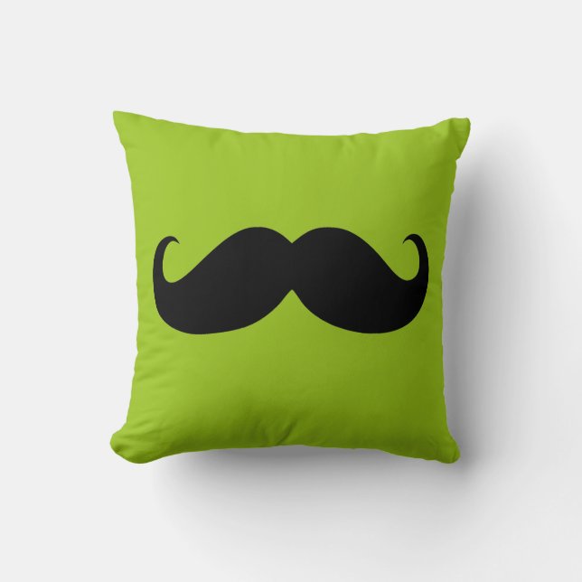 Funny Black Moustache 6 Throw Pillow (Front)