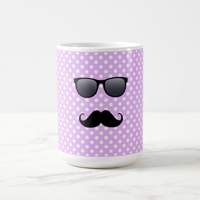 Funny Black Moustache And Glasses Coffee Mug (Center)