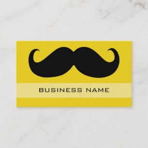Funny Black Moustache and Plain Yellow Business Card