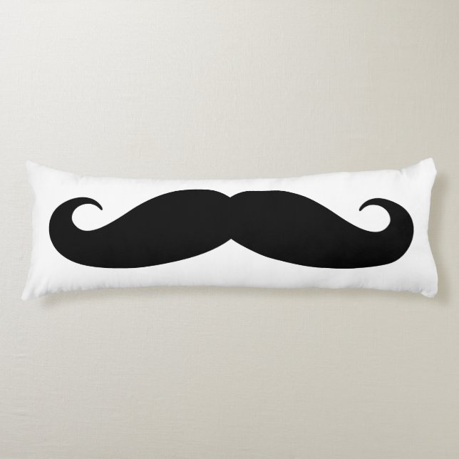 Funny black moustache custom bedroom bed decor body pillow (Front)