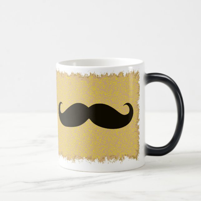 Funny black moustache magic mug (Right)