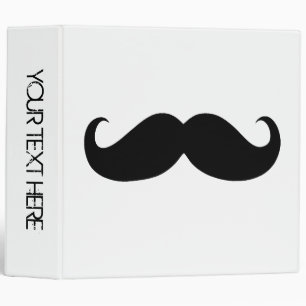 Funny Black Moustache on White Binder