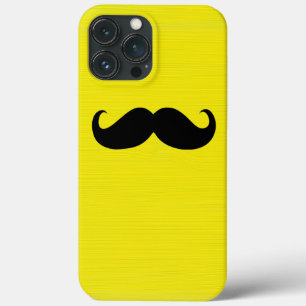 Funny Black Moustache on Yellow Background iPhone 13 Pro Max Case