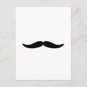 Funny Black Moustache or Moustache Postcard