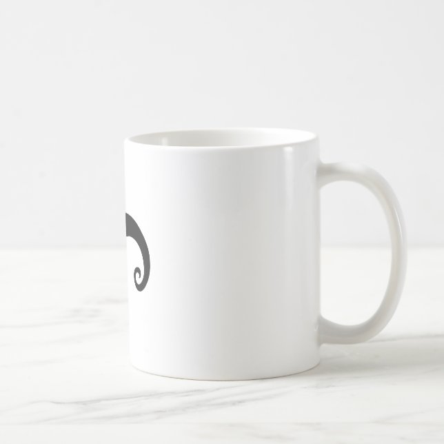 Funny Black Moustache or Moustache Style Coffee Mug (Right)