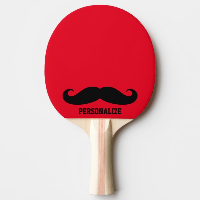 Funny black moustache table tennis ping pong paddl ping pong paddle (Front)