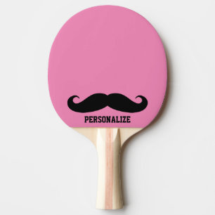 Funny black moustache table tennis ping pong paddle